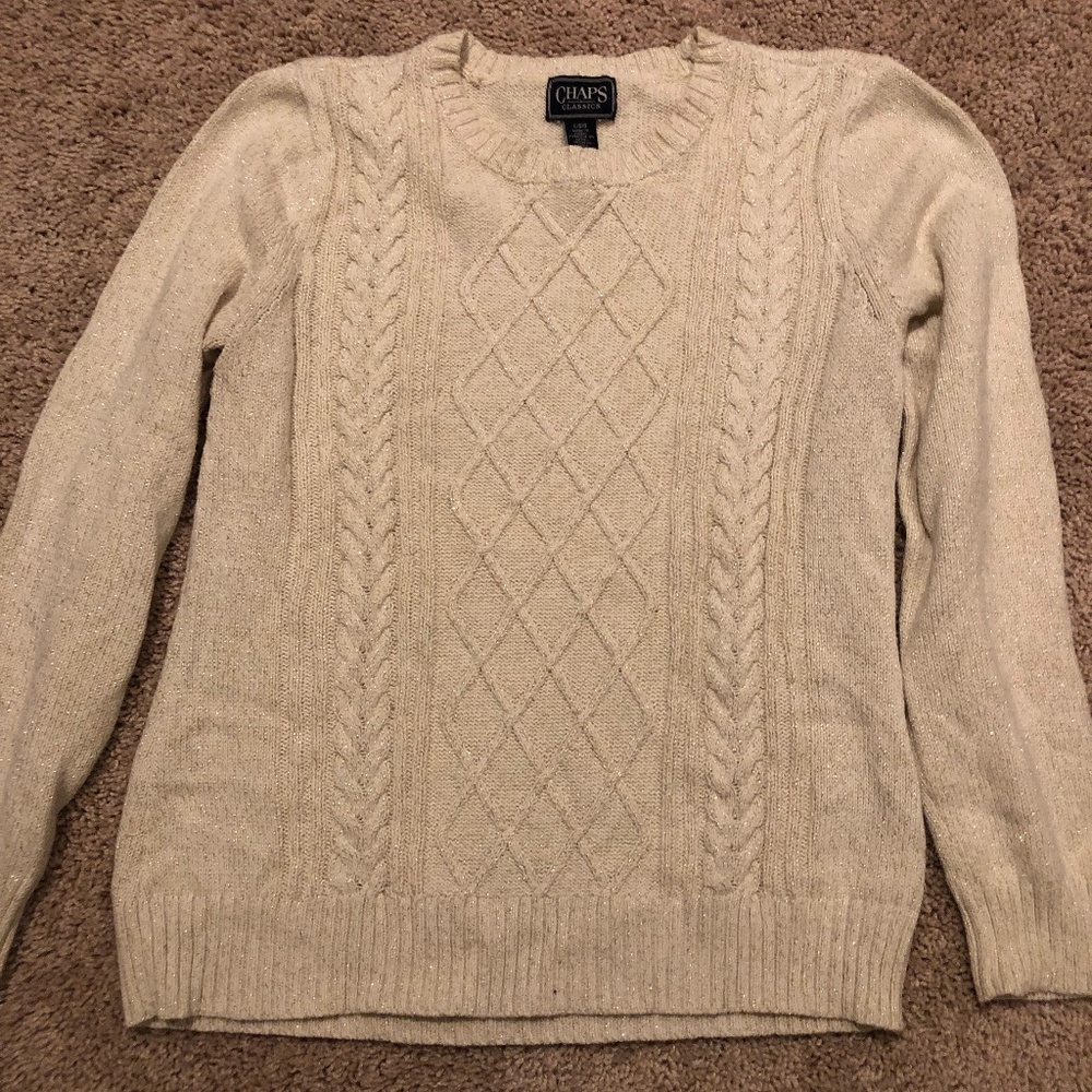 Final Sale: Ivory Glitter Thread Sweater